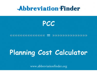 规划的成本的计算器英文定义是Planning Cost Calculator,首字母缩写定义是PCC