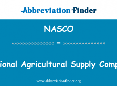国家农业供应公司英文定义是National Agricultural Supply Company,首字母缩写定义是NASCO