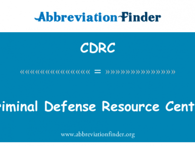 刑事辩护资源中心英文定义是Criminal Defense Resource Center,首字母缩写定义是CDRC