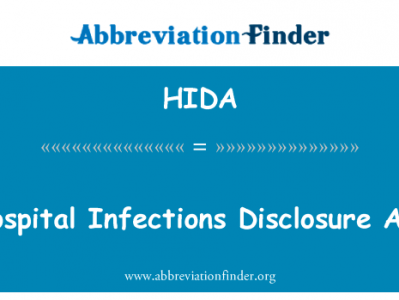 医院感染信息披露法 》英文定义是Hospital Infections Disclosure Act,首字母缩写定义是HIDA