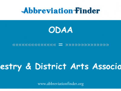 Oswestry 功能 & 区文艺协进会英文定义是Oswestry & District Arts Association,首字母缩写定义是ODAA