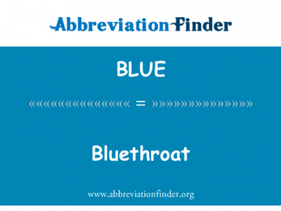 蓝点颏英文定义是Bluethroat,首字母缩写定义是BLUE