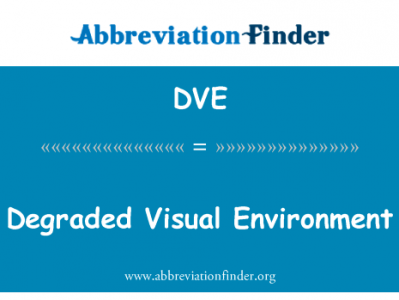 视觉环境恶化英文定义是Degraded Visual Environment,首字母缩写定义是DVE