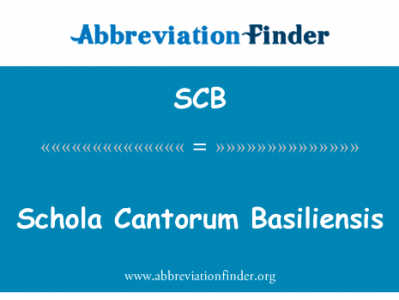Schola 除了 Basiliensis英文定义是Schola Cantorum Basiliensis,首字母缩写定义是SCB