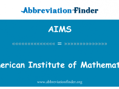美国数学研究所英文定义是American Institute of Mathematics,首字母缩写定义是AIMS