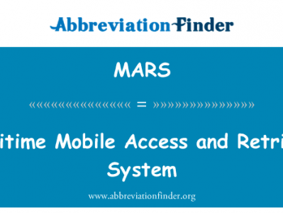 海上移动存取和检索系统英文定义是Maritime Mobile Access and Retrieval System,首字母缩写定义是MARS