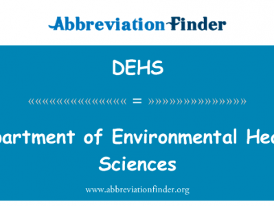 环境健康科学系英文定义是Department of Environmental Health Sciences,首字母缩写定义是DEHS
