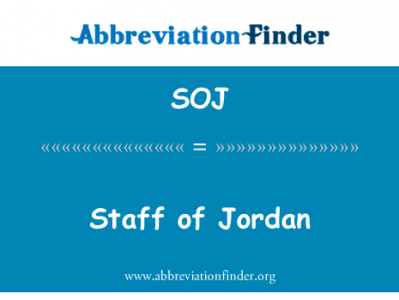 Jordan 的工作人员英文定义是Staff of Jordan,首字母缩写定义是SOJ